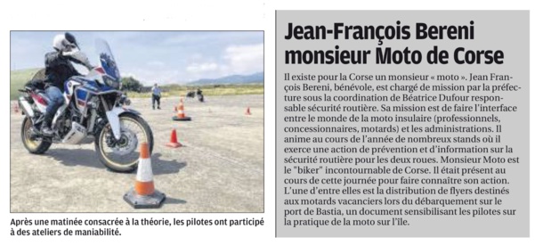 Trajectoires et maniabilité pour la journée sécurité moto