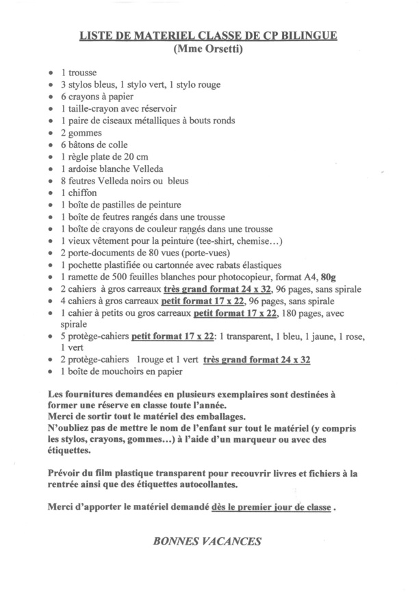 Rentrée scolaire 2018-2019