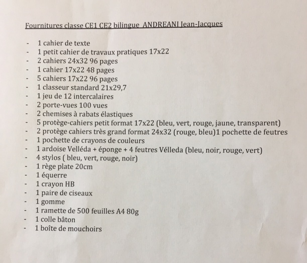 Rentrée scolaire 2018-2019