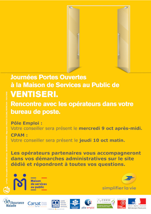 Journées portes ouvertes à la MSAP de Ventiseri Journées portes ouvertes à la MSAP de Ventiseri