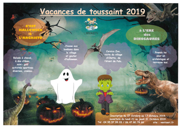  L'ère des dinosaures et halloween à l'Arghjetu