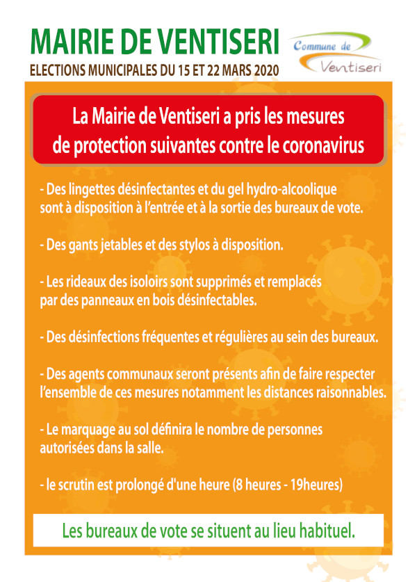 Covid-19 : Elections municipales du 15 et 22 mars 2020