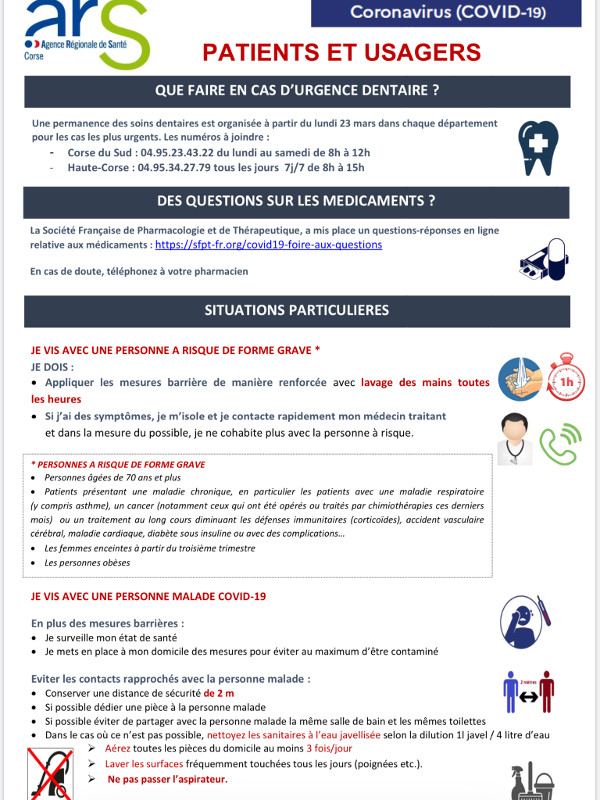 Covid-19 : communiqué l'Agence Régionale de Santé