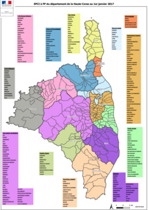 Les EPCI à FP de la Haute-Corse. CLIQUEZ SUR L'IMAGE POUR AGRANDIR