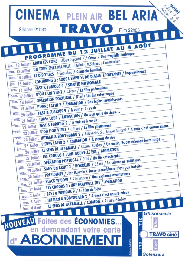 Cinéma en plein air Bel Aria de Travu