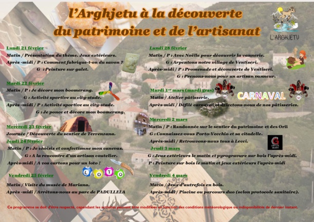 ALSH L'ARGHJETU : vacances d'hiver 2022 ALSH L'ARGHJETU : vacances d'hiver 2022