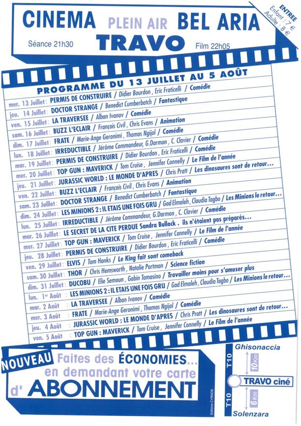 Cinéma en plein air Bel Aria de Travu