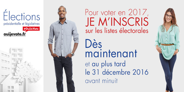 Pour voter en 2017, je m'inscris sur les listes électorales