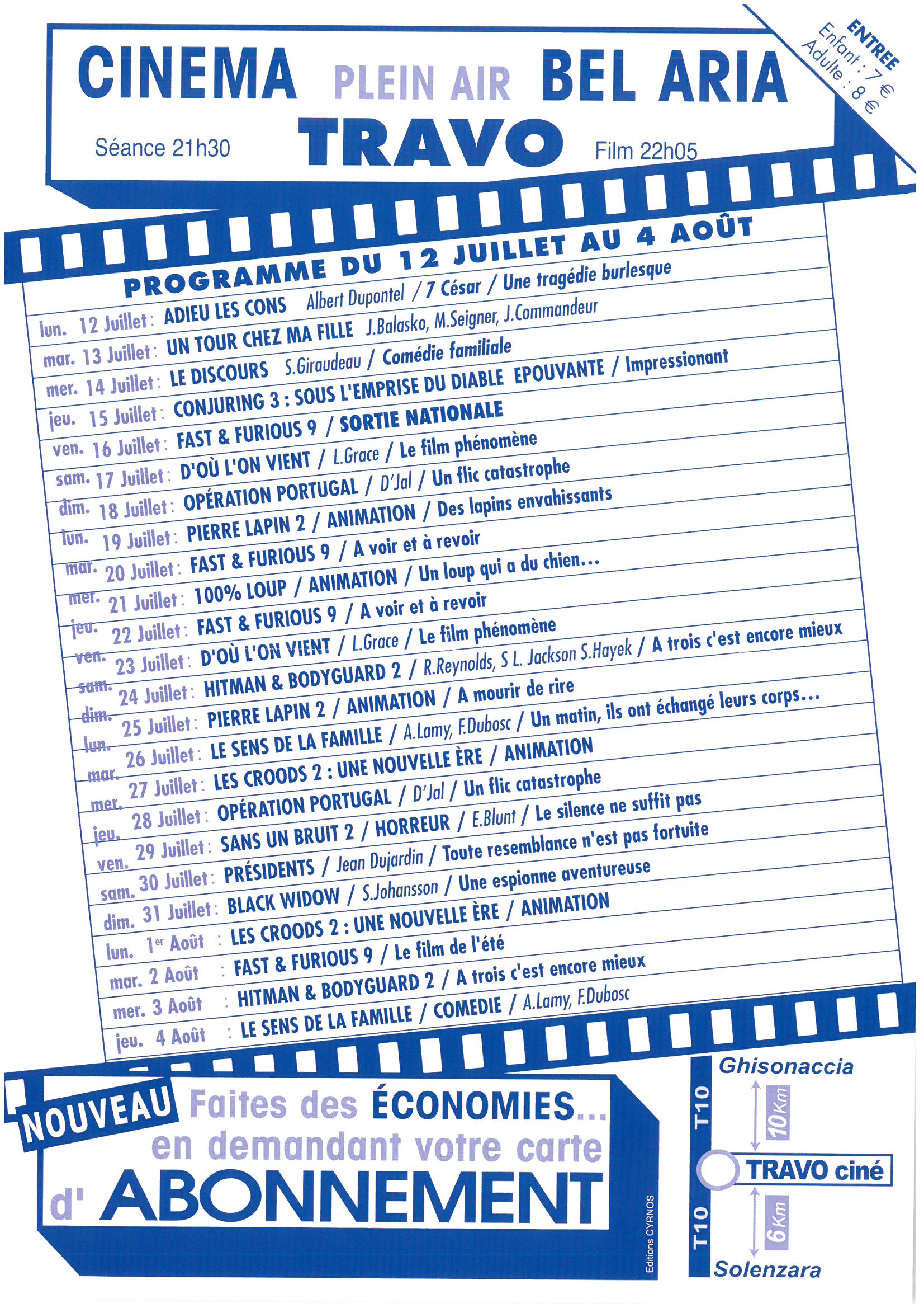 Cinéma en plein air Bel Aria de Travu