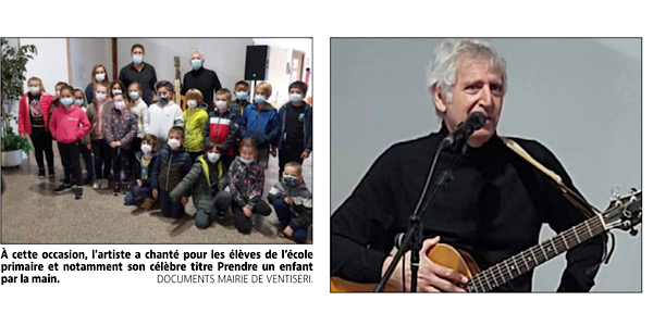 Yves Duteil a chanté pour les enfants et reçu la médaille de la commune