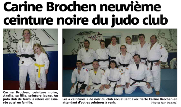 Carine Brochen neuvième ceinture noire du judo club