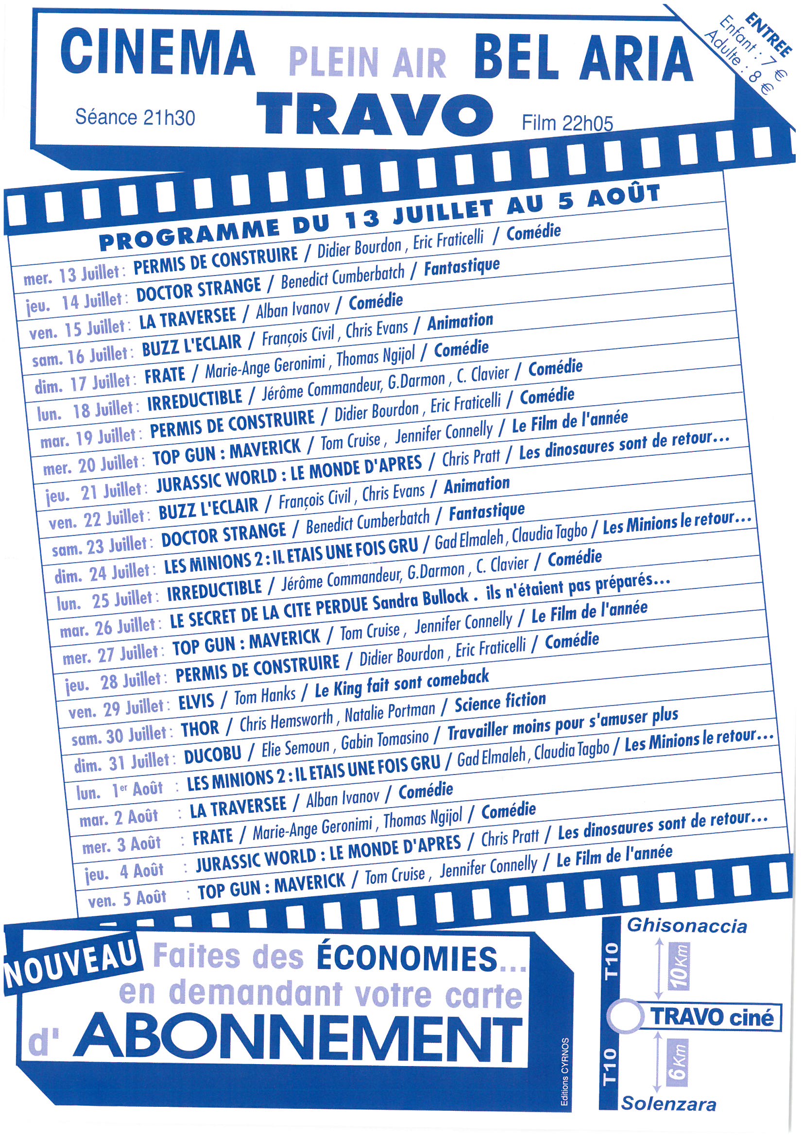 Cinéma en plein air Bel Aria de Travu