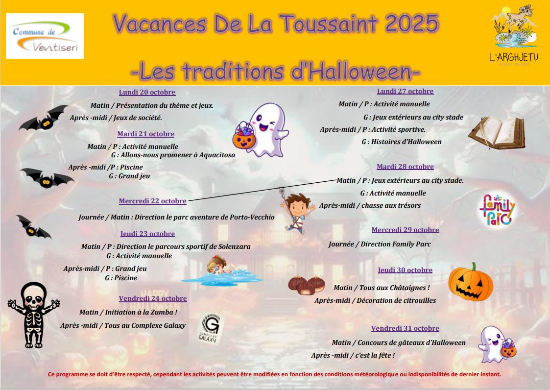 ALSH L'ARGHJETU : Toussaint 2025