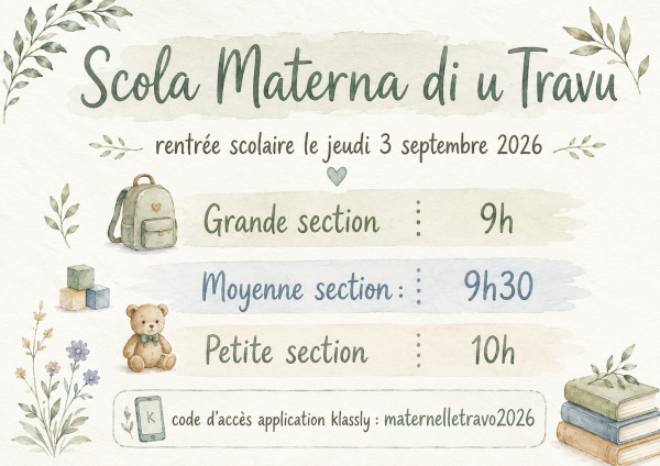 Horaires de la rentrée à l’école maternelle