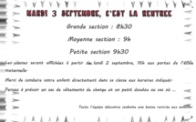 Horaires de la rentrée à l’école maternelle