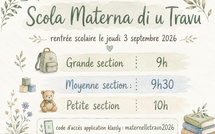 Horaires de la rentrée du groupe scolaire de Travu